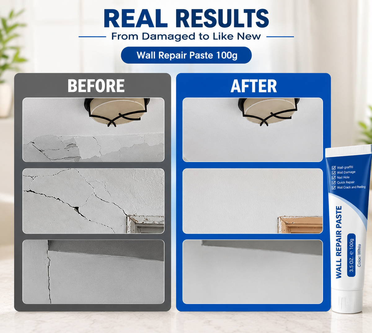 Waterproof Repair Paste for Walls & Tiles (Pack of 2)-