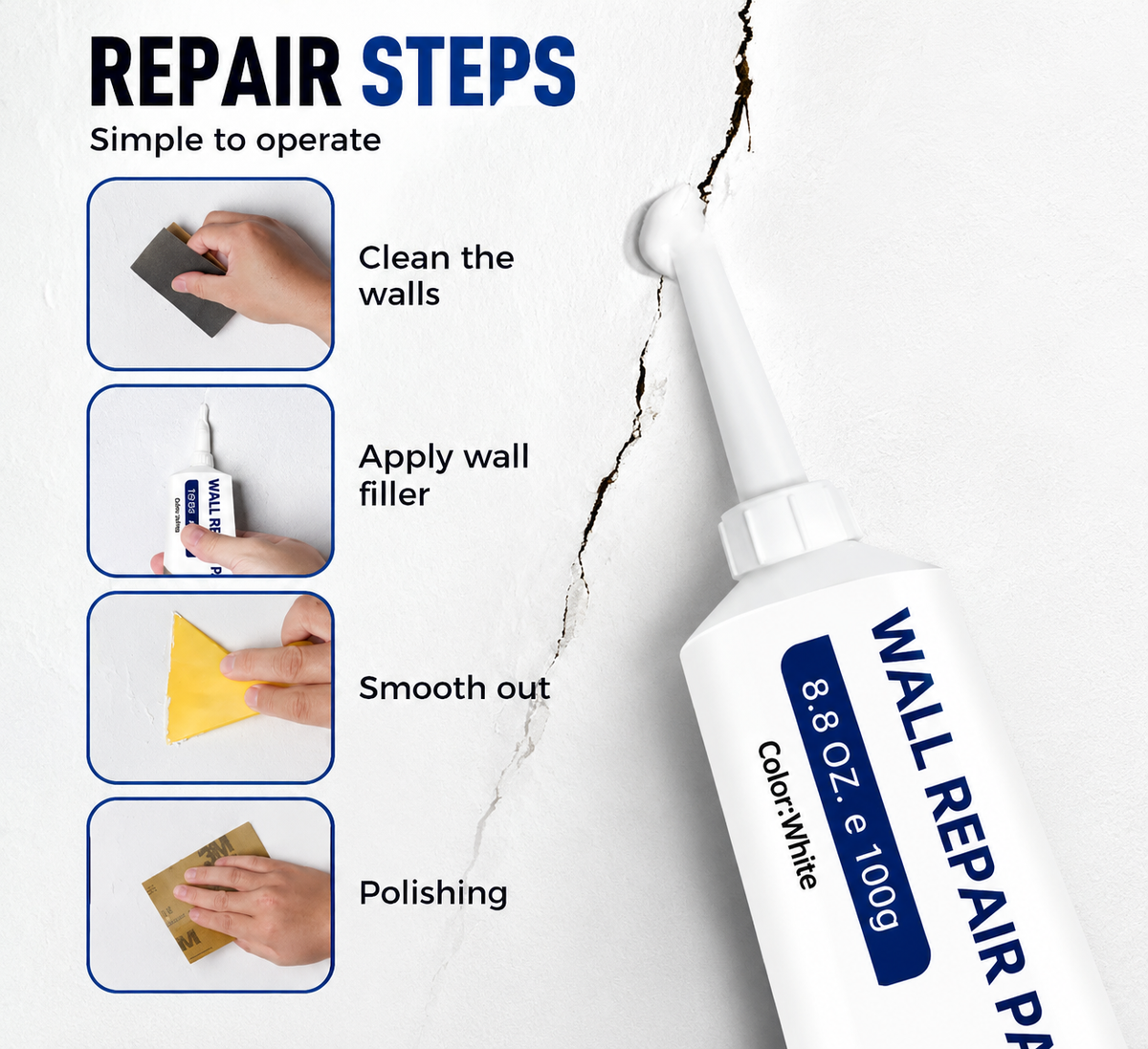 Waterproof Repair Paste for Walls & Tiles (Pack of 2)-