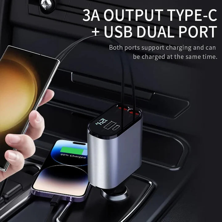 🔥Limited Stock - 4 in 1 Retractable  Car Charger