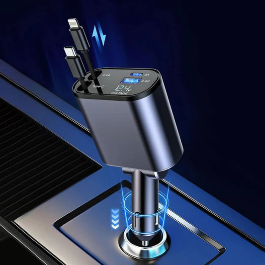 🔥Limited Stock - 4 in 1 Retractable  Car Charger